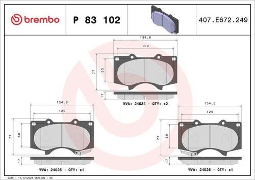 Brembo brake pad - pad, front
