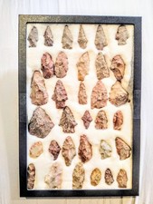 Native American Arrowhead Collection Display Case from Sanders Site Eastern TX
