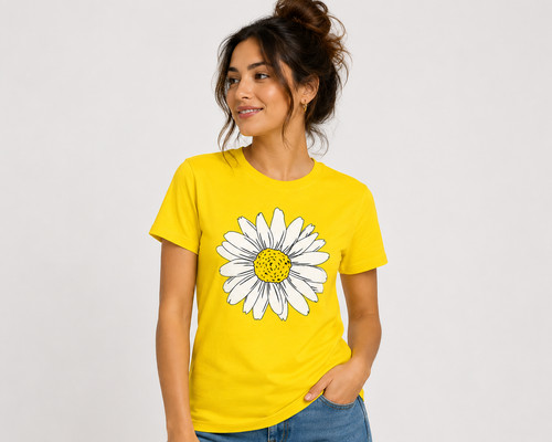 Ladies daisy flower shirt - ladies,