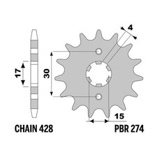 Sprocket pbr z15 teeth - pbr, step