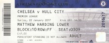 Ticket - Chelsea v Hull City 22.01.17