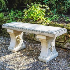 Classic Straight Design Solid Stone Cast Garden Bench by DGS 110KGS