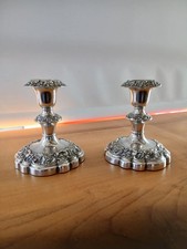 Pair of 5" Silverplate on Copper Candlesticks