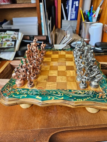 Miniature chess table with - chess,