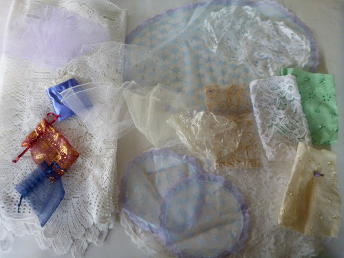 Net lace organza fabric job - fabric,