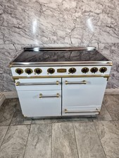 ALL ELECTRIC CERAMIC FALCON  RANGE COOKER 110 CM DUAL FUEL IN WHITE AND GOLD