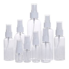 Transparent Spray Bottle Plastic Refillable Small Travel Mist.Empty 5-200ml UK