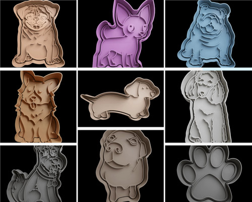 Dog cookie cutters insert - cookie,