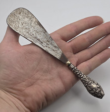 ANTIQUE STERLING SILVER HANDLED SHOE HORN - BIRMINGHAM HALLMARKED