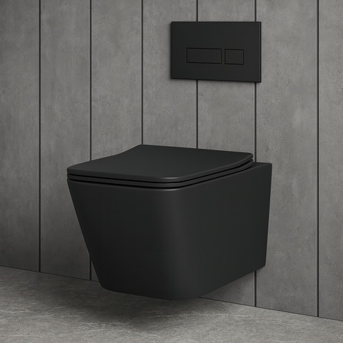 Modern matt black square - modern,
