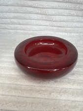 Murano Red Glass With Bubbles