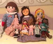Vintage 9 Creepy Rag Girl Doll