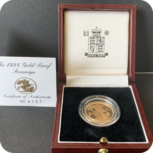 1998 proof full gold sovereign - proof,