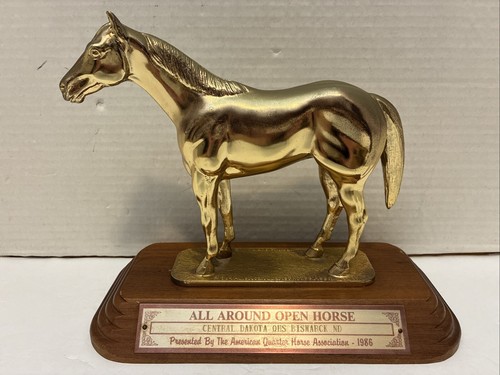 1986 horse trophy wood - trophy,