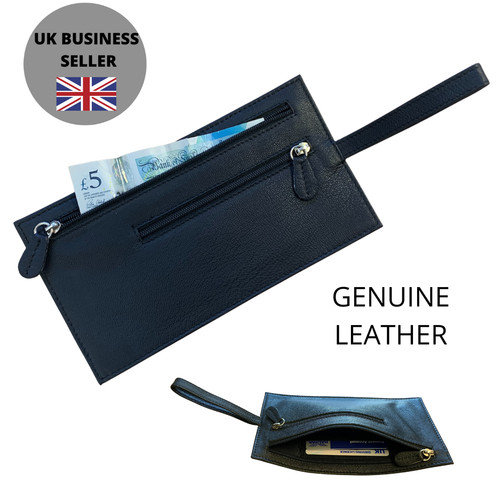 Black genuine soft leather - black,