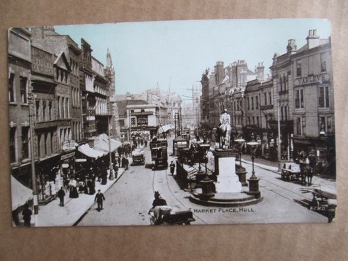 Postcard market place hull - of, place,