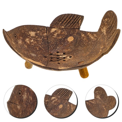 Coconut shell soap - shell, holder