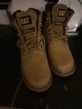 Cat Work Boots Uk 6 Tan Leather Good Condition