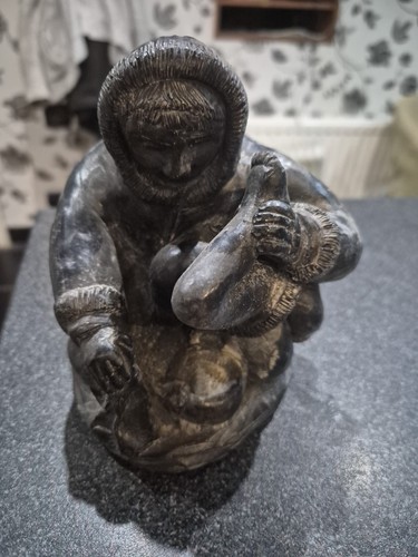 Wolf sculpture inuit soapstone - wolf,