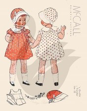 Reproduction Vintage Doll Clothes Sewing Pattern McCall 22" DollSwan's Vintage P