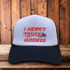 I Love Truck Rodeos Mens Trucker Hat Black Snapback 18-Wheelers Country Cap