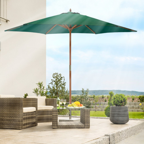 Garden parasol wooden umbrella - garden,