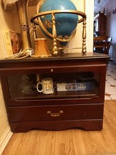 wooden glass cabinet for displaying and storing a TV & entertainment equipment 