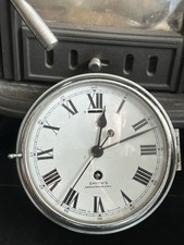 Antique SMITHS CLOCK CRICKLEWOOD. N.W.2. Made In England Bulkhead Ship Clock
