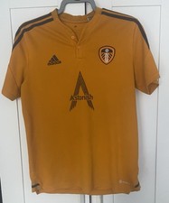 2022-23 Leeds Match/Player Worn Orange Polo T-Shirt Size Medium