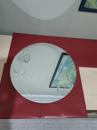 Round glass wall mirror - round,