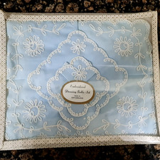 Embroidered Dressing Table Set made in Switzerland 