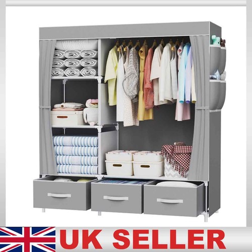 Large fabric canvas wardrobe - fabric,