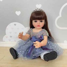 22Inch Full Body Standing Reborn Toddler Girl Doll Betty Long Hair Dress Cuddly 
