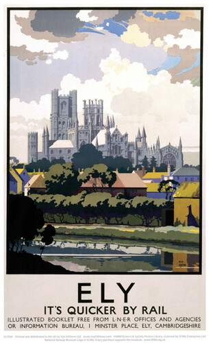 Vintage ely view cathedral - vintage,