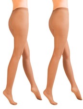 2Pack Womens semi opaque tights with gusset 40 Denier Pantyhose by Aurellie