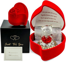 Red Rose Box With Glass Teddy