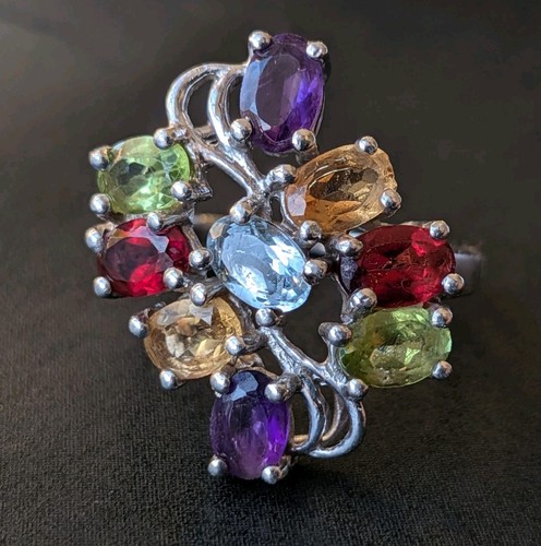 Sterling silver multi gemstone - multi,