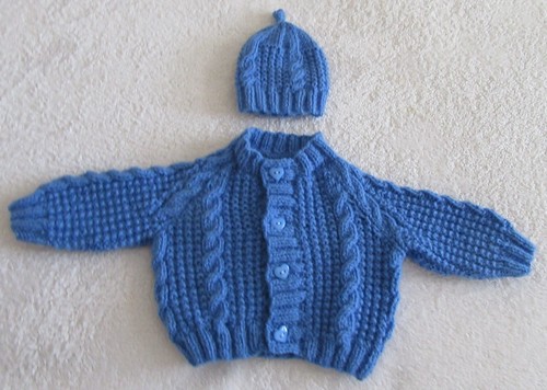 Hand knitted cable cardigan