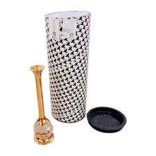 Egyptian Crystal Cut Glass Vase Small Gold Stem Boxed Charity Sale