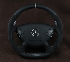 Mercedes Bespoke custom steering wheel flat bottom thick E55AMG W211 paddle