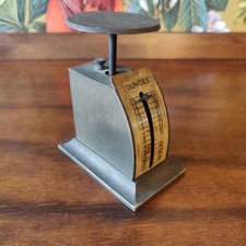 Antique early 20th century brass spring letter scales up to 16 ounce fully works