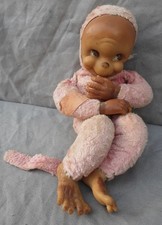 Pink Monkey Soft Toy With Rubber Face, Hands & Feet