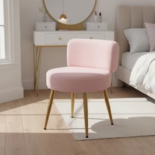 Teddy Plush Upholstered Lounge Chair Fireside Sofa Small Stool Dressing Chairs