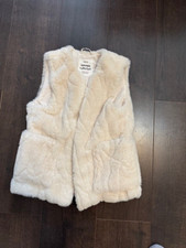 Zara Kids Girls Synthetic Woollen Jacket With Silver 9- 10 Yrs Sleeveless