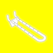 White Plastic Pegboard Double Hook 100mm / 150mm / 200mm