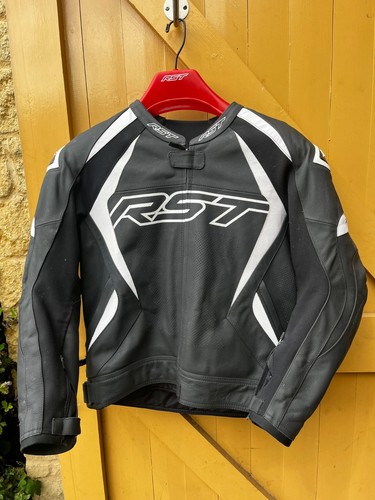 Rst black leather motorcycle - black,