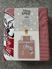 Disney Winnie The Pooh Christmas Baby Bedding Cotbed/Toddler Bed White & Red