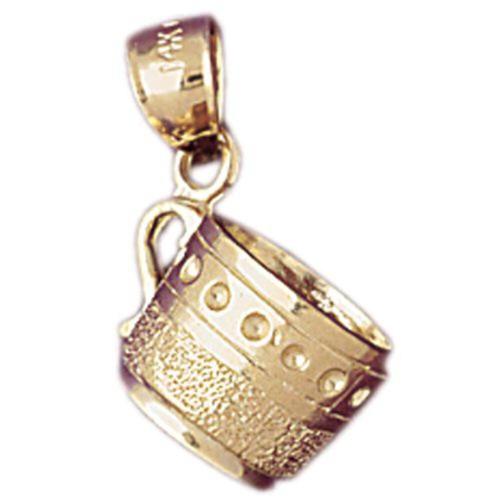 Tea cup charm - pendant, 14k