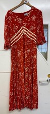 Jigsaw Red Patterned Size 14 Maxi Dress  - CG B95