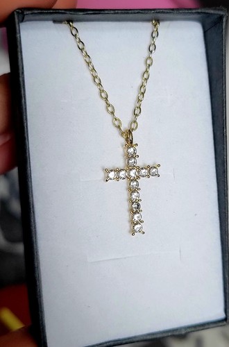 Cross diamante pendant - pendant, a